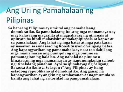 Uri Ng Pamahalaan sa Pilipinas .